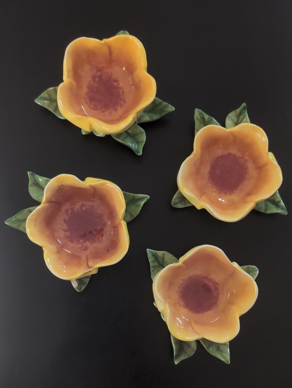 4 Elizabeth Pohle, Blue Sky Ceramic Flower Dish / Candle Holders